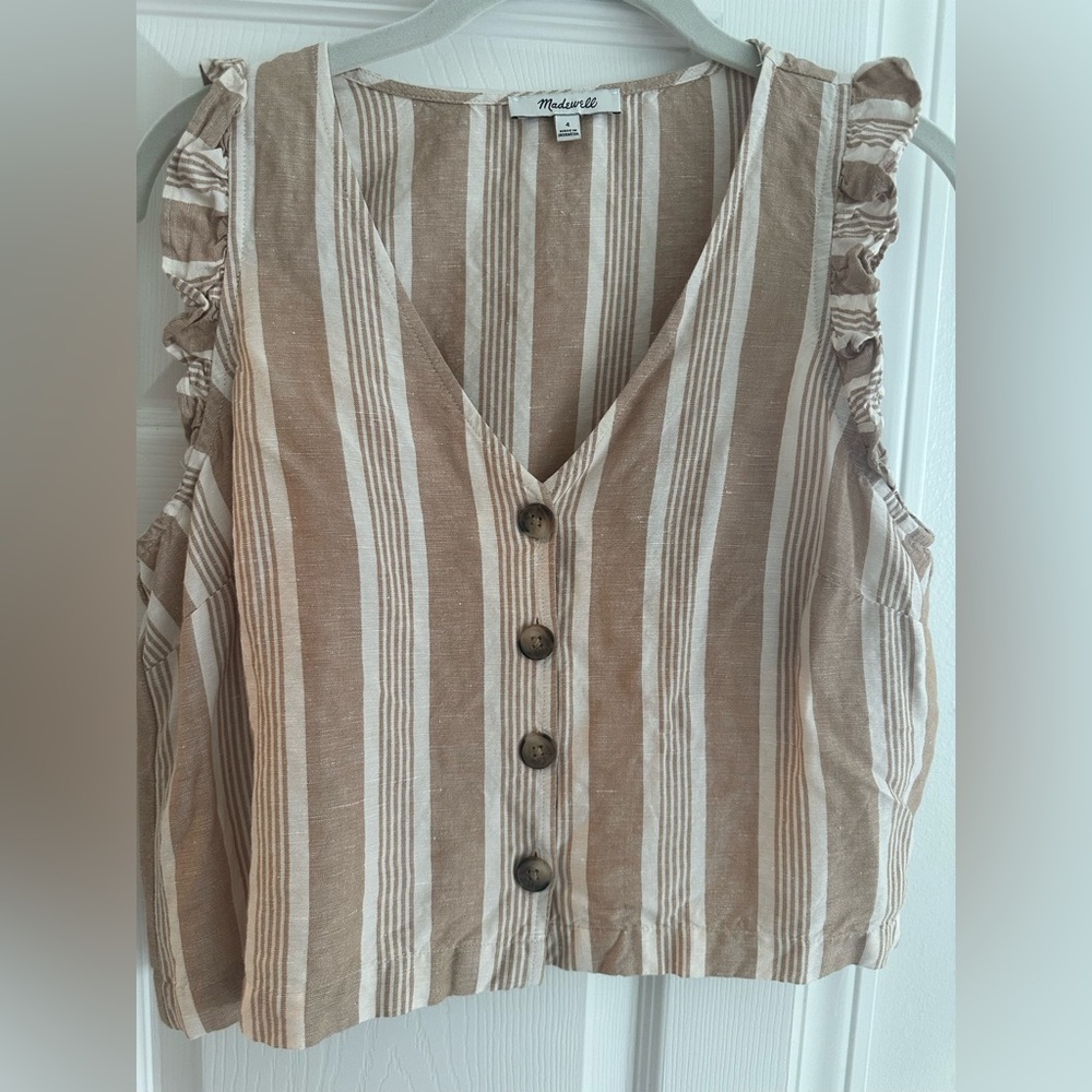 Madewell button crop tank